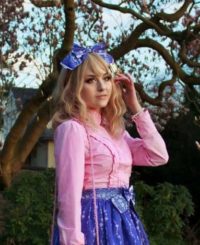 Victorian Lolita Langarm-Bluse in Bonbon Rosa