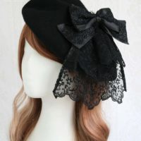 2in1 MiniSchleier & Jabot Claire - schwarz