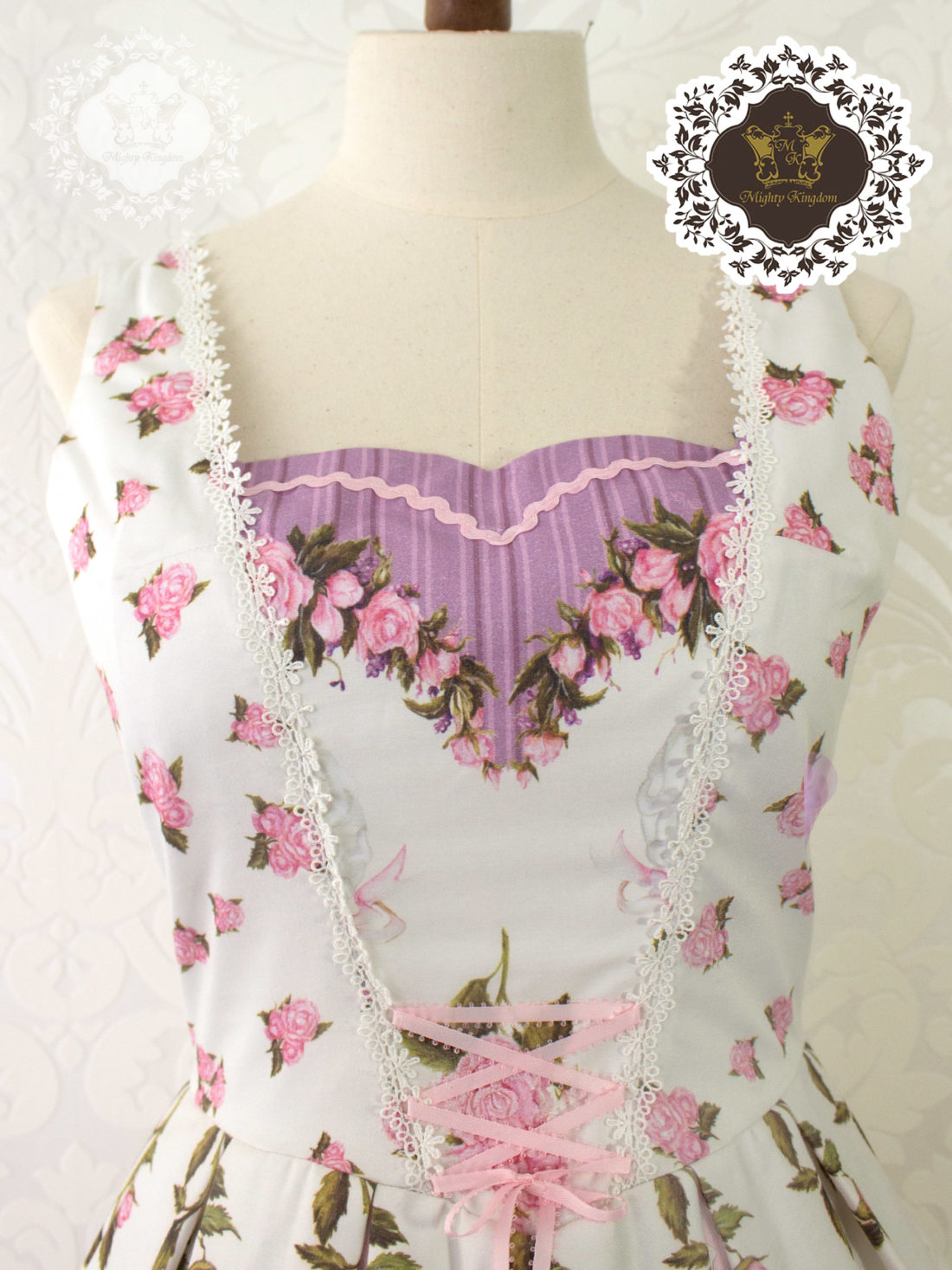 Lolita Dress - Rose Garden white Oberteil