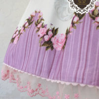 Lolita Dress - Rose Garden white Saum