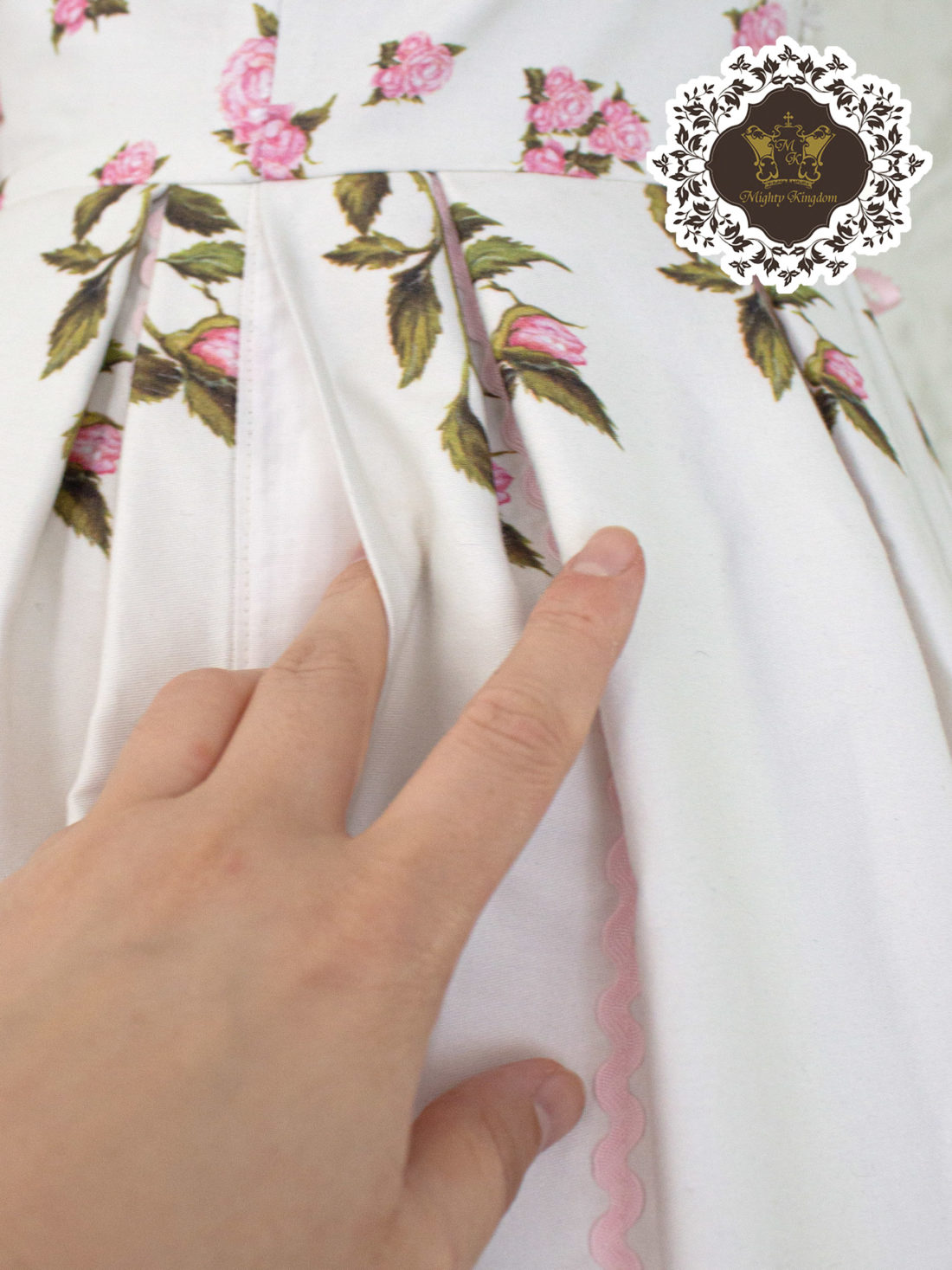 Lolita Dress - Rose Garden white mit Tasche